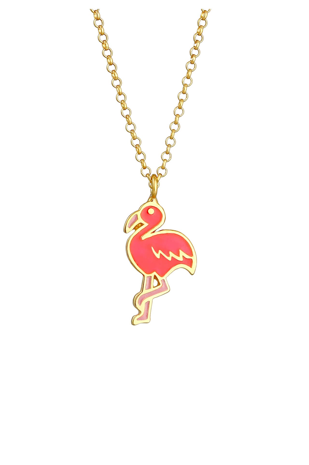 ELLI Halskette Kinder Flamingo Emaille Bunt 925 Silber, Bild 1