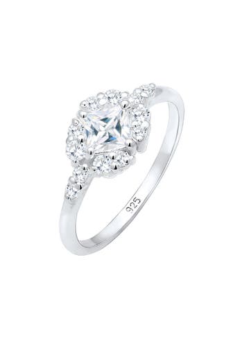 ELLI PREMIUM Ring Verlobungsring Zirkonia Weiß 925 Sterling Silber