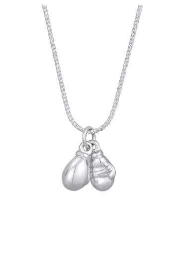 KUZZOI Kette Boxhandschuhe Modisch Stark 925 Silber Silber
