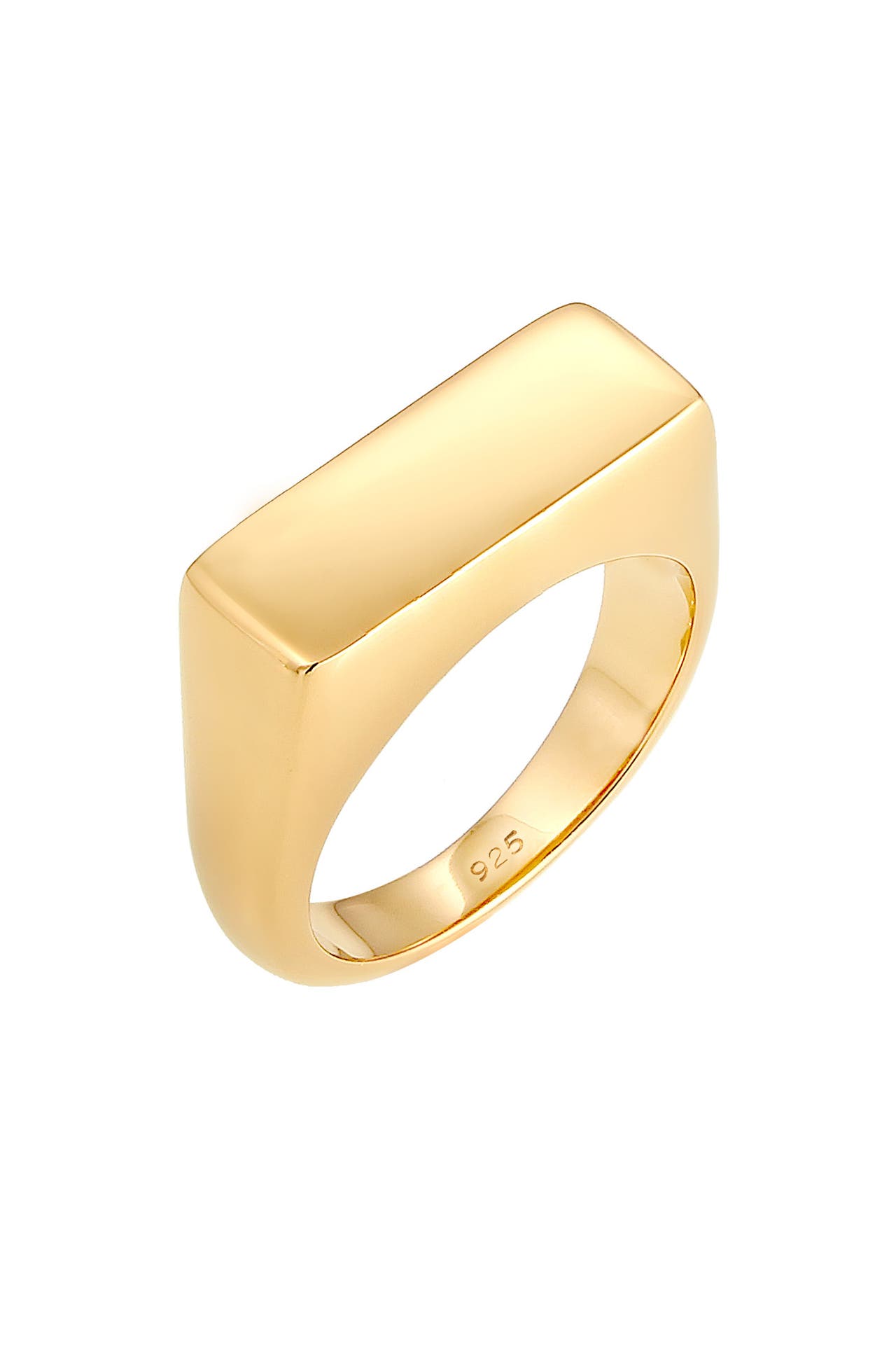 ELLI Ring Siegelring Glanz Schlicht Trend 925 Silber Gold, Bild 1