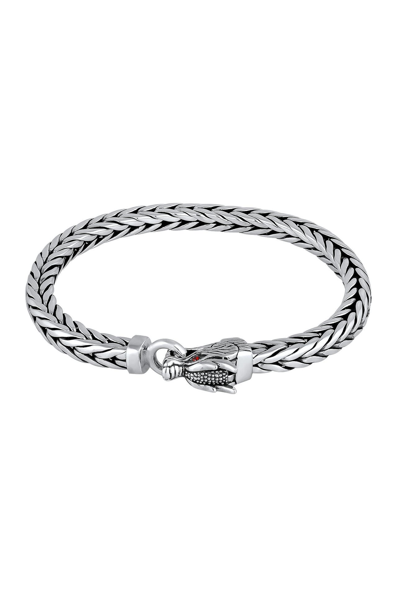 KUZZOI Armband Herrn Drache Zirkonia Ringverschluss 925er Silber Silber, Bild 1