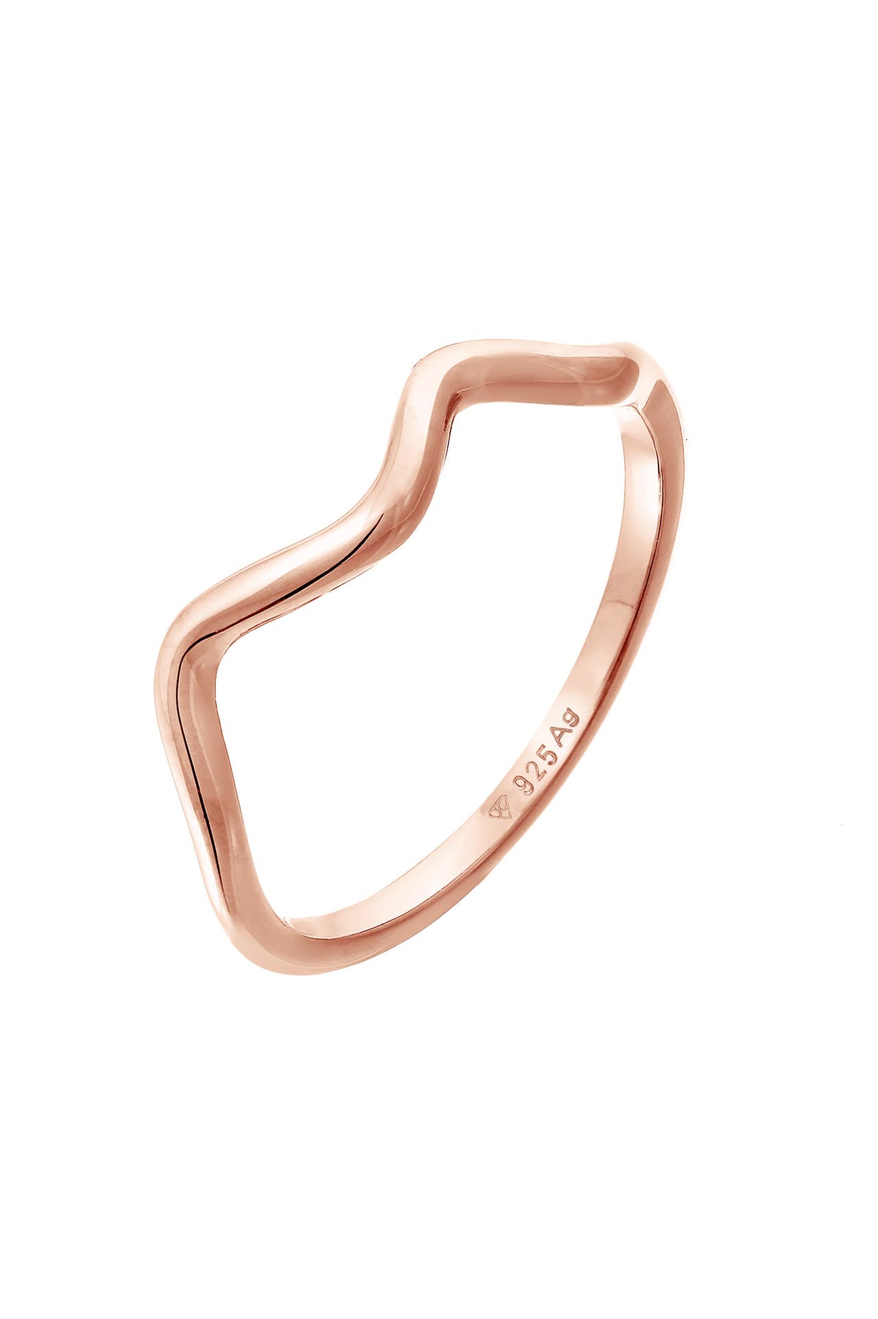 ELLI Ring Wellen Minimal Geo Trend 925 Silber Rosegold, Bild 1