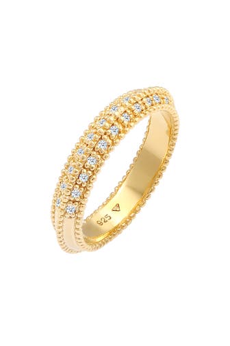 ELLI DIAMONDS Ring Diamant (0.12 ct.) Kugeln Bandring 925er silber Gold
