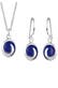 Schmuckset Lapislazuli Blau 925 Sterling Silber Blau