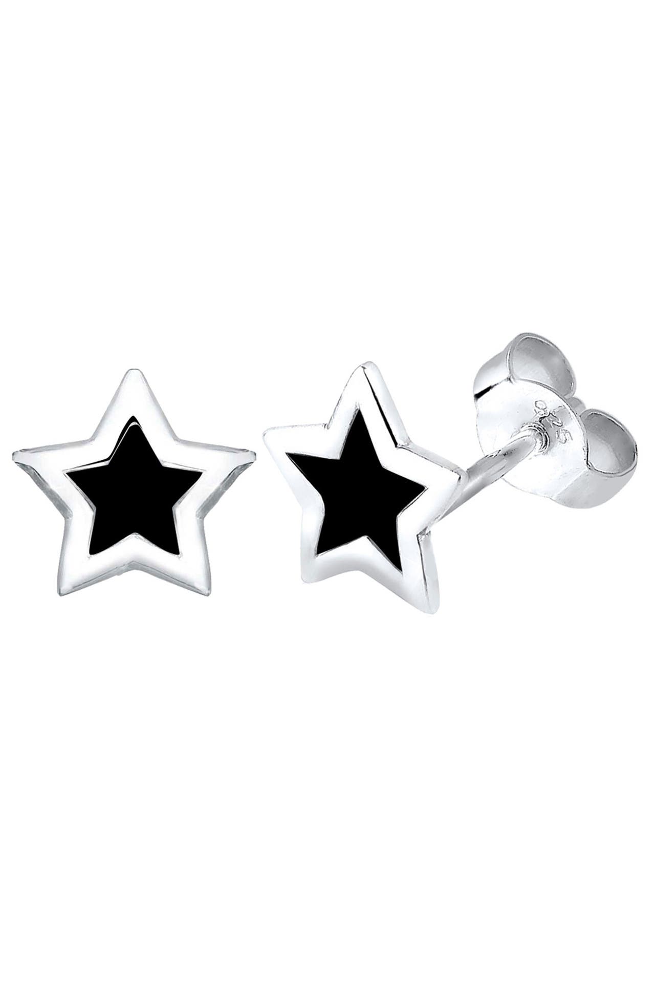 ELLI Ohrringe Stecker Stern Trend Astro 925 Silber Schwarz, Bild 1