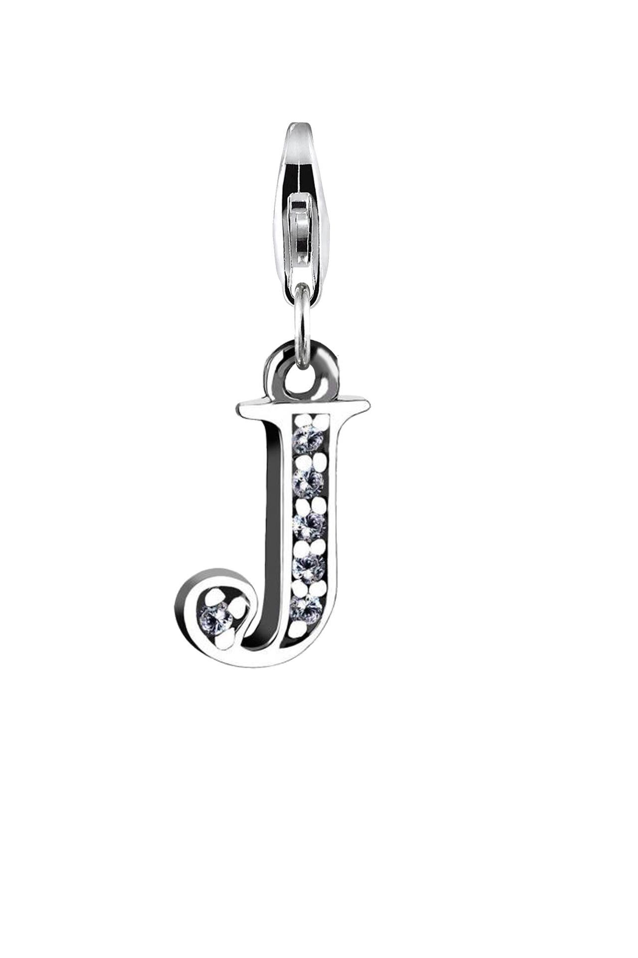 NENALINA Charm Buchstabe R Anhänger Zirkonia 925 Silber, Bild 1