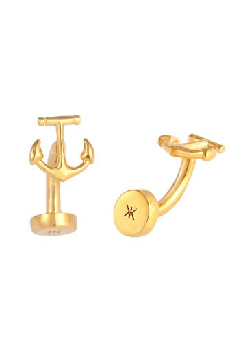 KUZZOI Manschettenknöpfe Anker Symbol Maritim edel 925 Silber Gold