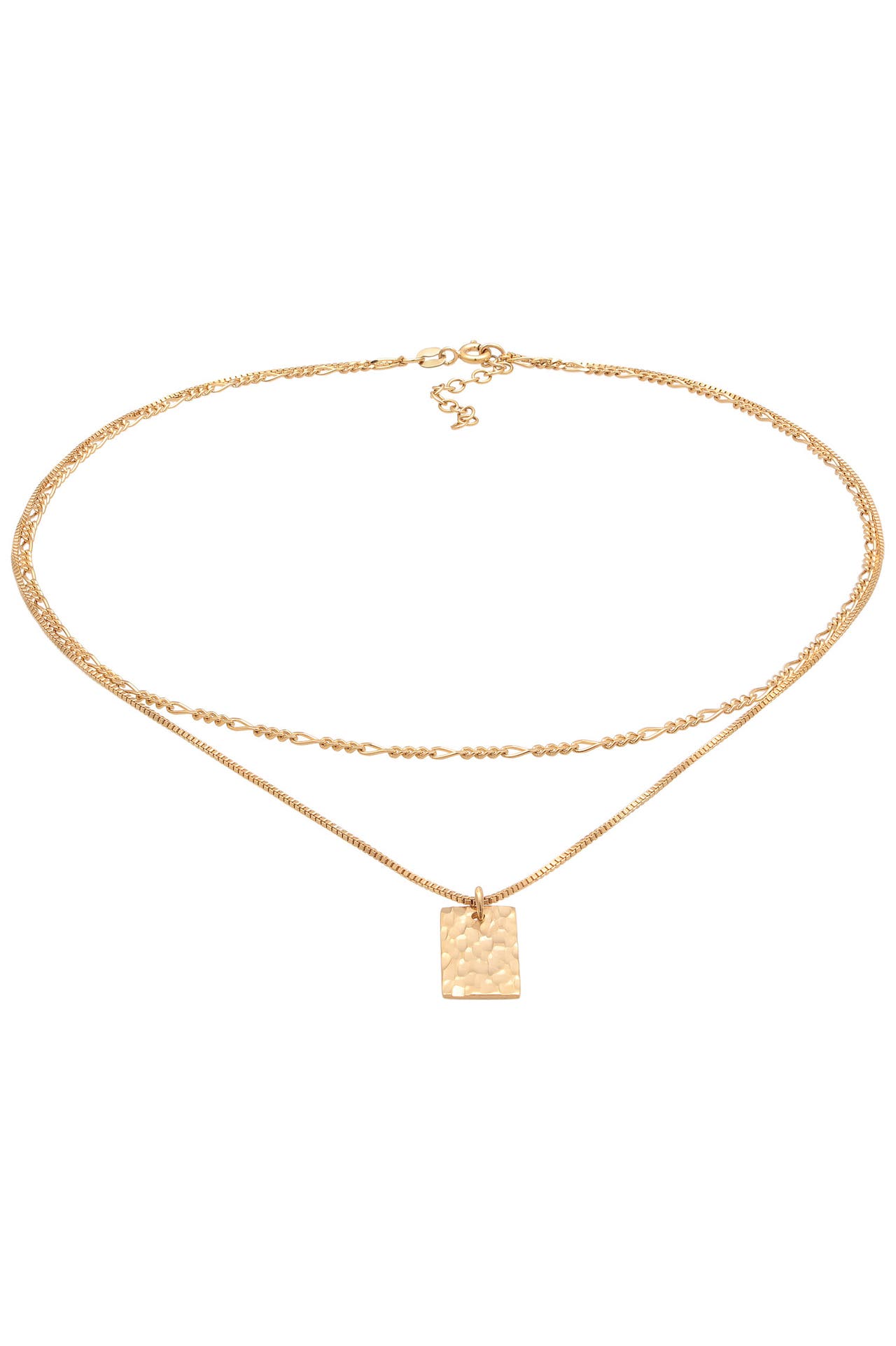 ELLI Kette Layer Plättchen Figaro Boho Trend 925 Silber Gold, Bild 1