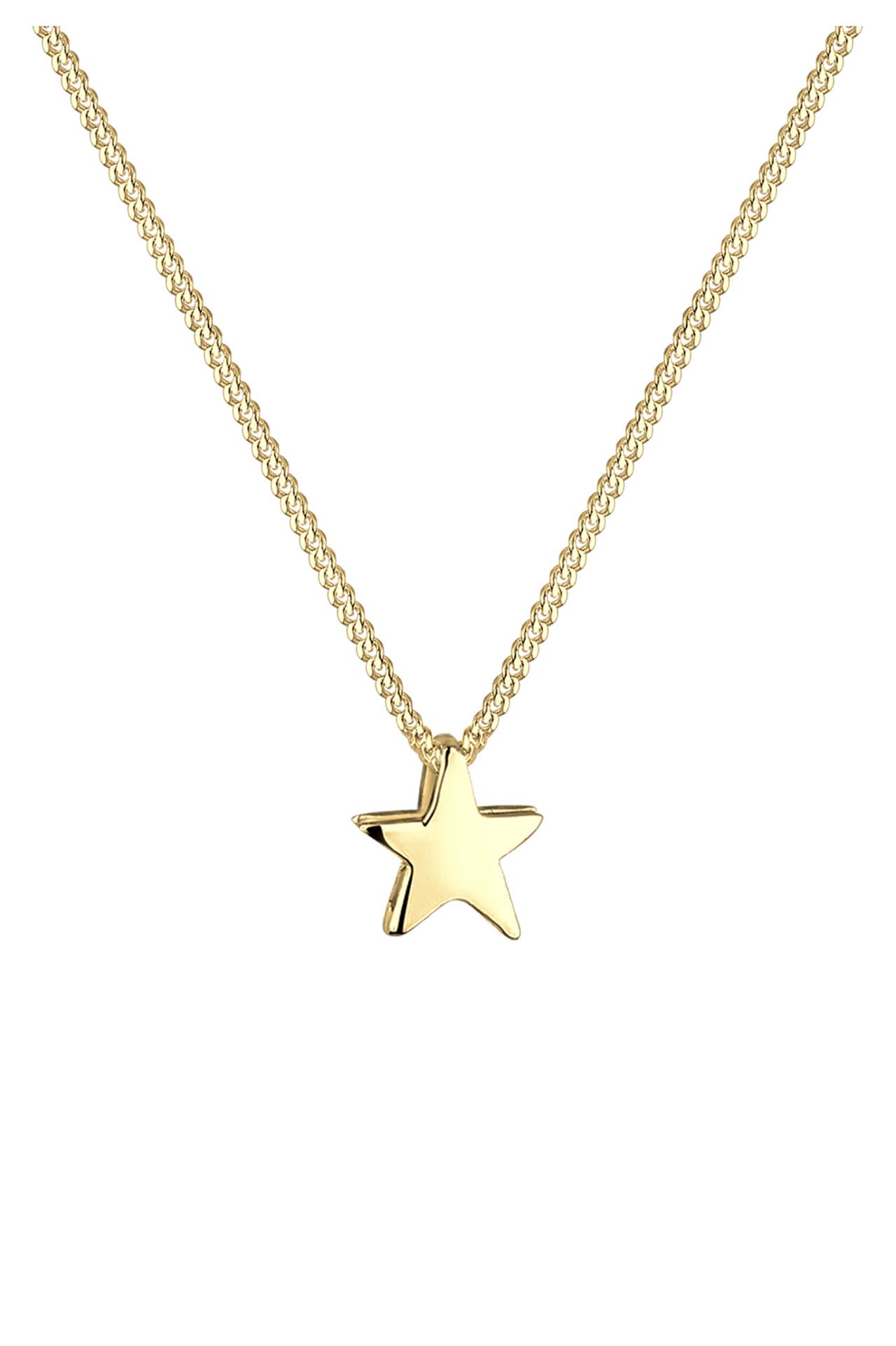 ELLI Kette Stern Schlicht Basic 925 Silber Gold, Bild 1