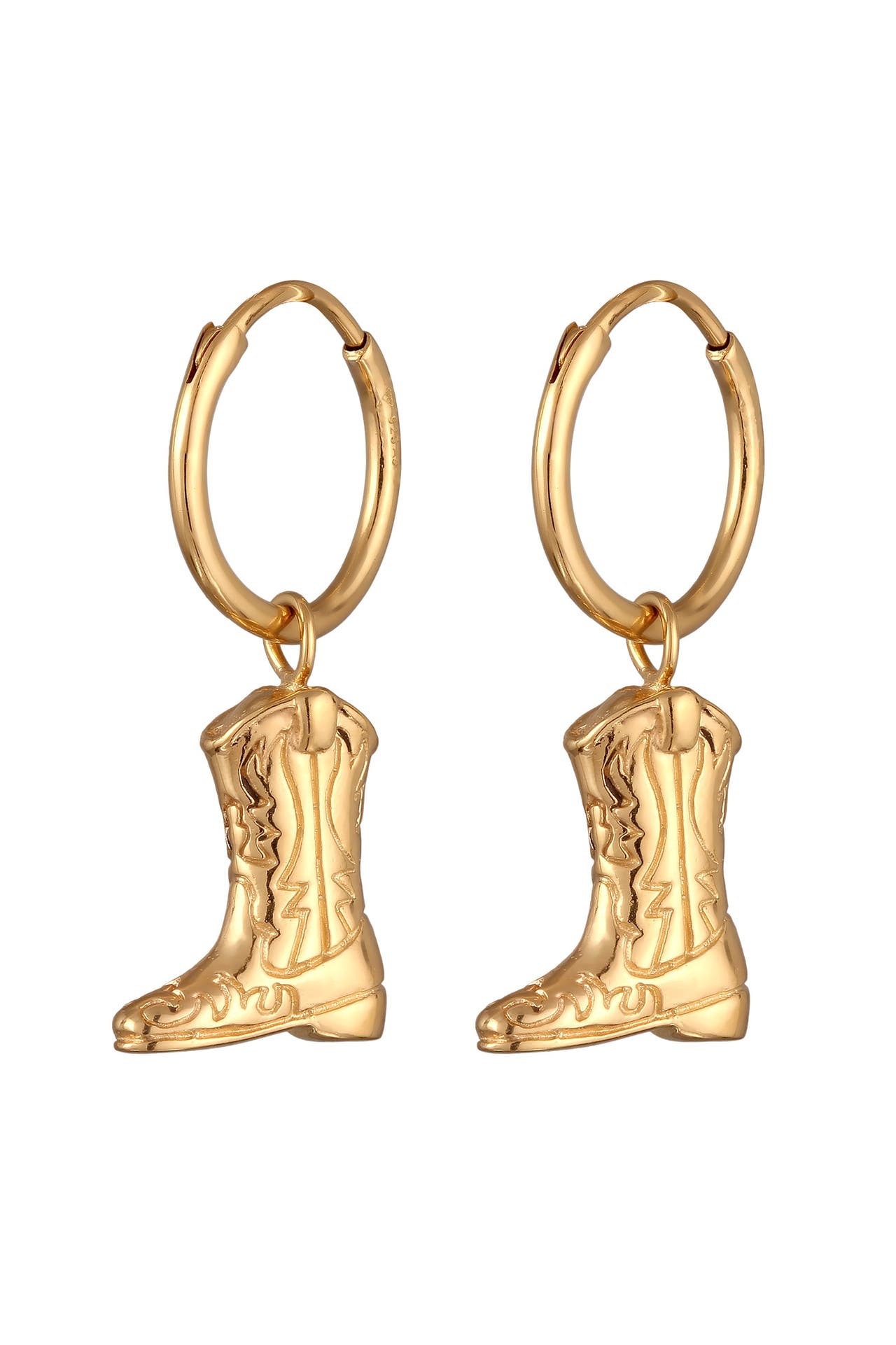 ELLI Ohrringe Westernstiefel 925 Sterling Silber vergoldet Gold, Bild 1