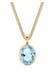 Kette Geo Oval Topas Edelstein Festlich 925 Silber Gold