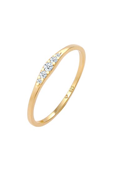 ELLI DIAMONDS Ring Verlobungsring Diamant (0.09 ct) 925 Silber Gold