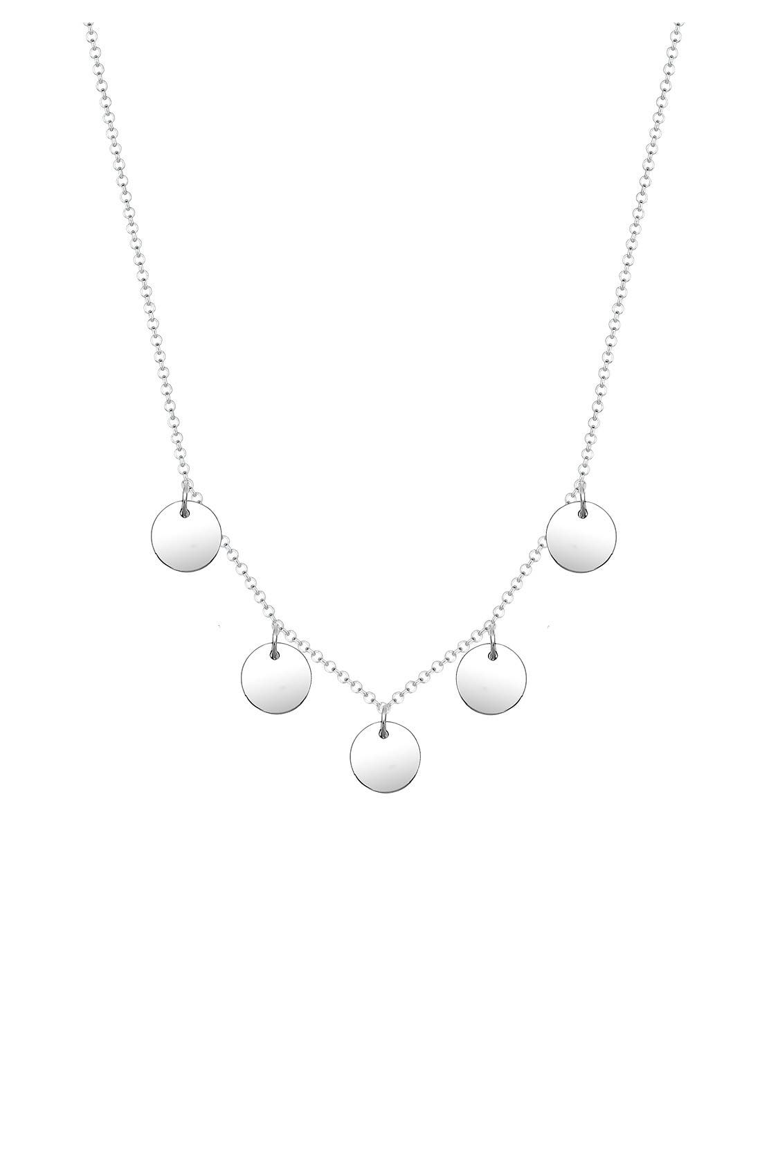 ELLI Kette mit 5 Plättchen Anhänger 925 Silber Silber, Bild 1