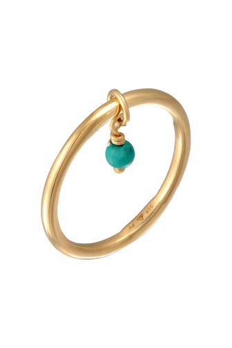 ELLI Ring Stapelring Howlith Türkis Perle 925 Silber vergoldet Gold