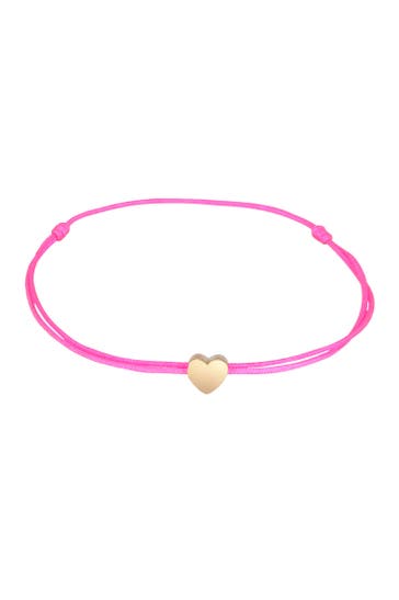 ELLI Armband Herz Liebe Textil Romantik 925 Silber Pink