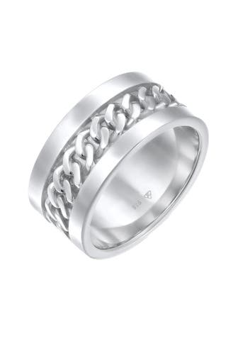 ELLI Ring Damen Bandring Panzer Design Breit 925 Silber Silber