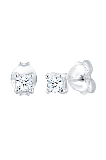 ELLI DIAMONDS Ohrringe Ohrstecker Diamant Brillantschliff (0.12 ct) 925 Sterling Silber Silber