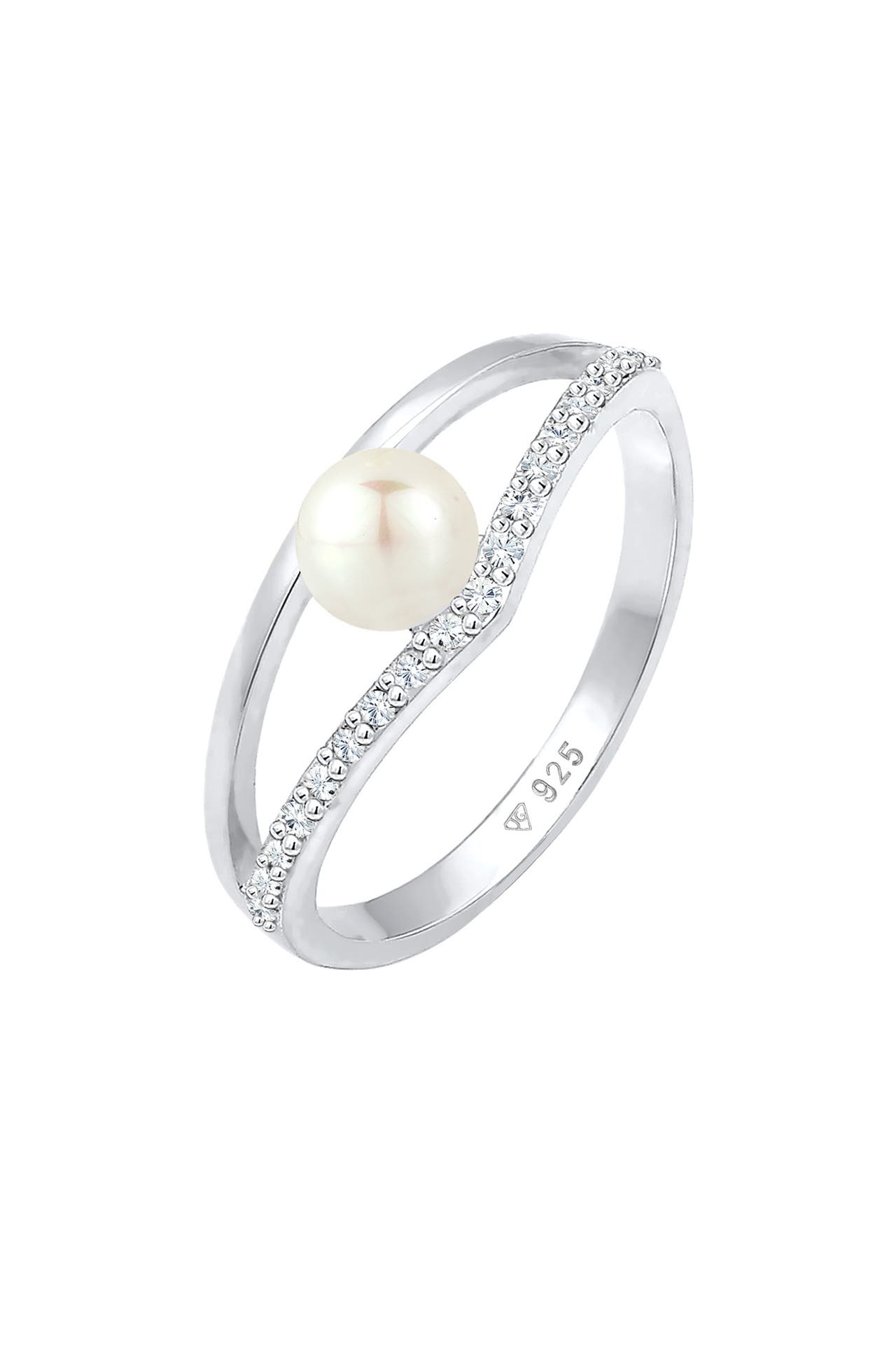 ELLI Ring Süßwasserzuchtperle Kristalle 925 Sterling Silber Silber, Bild 1