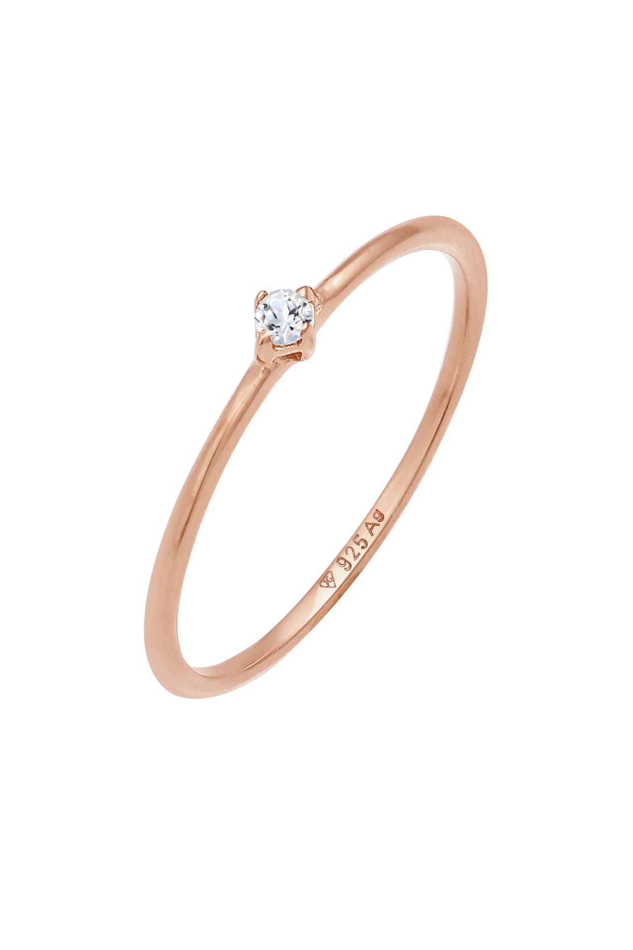 ELLI PREMIUM Ring Stapelring Topas Solitär Verlobung 925 Silber Rosegold, Bild 1