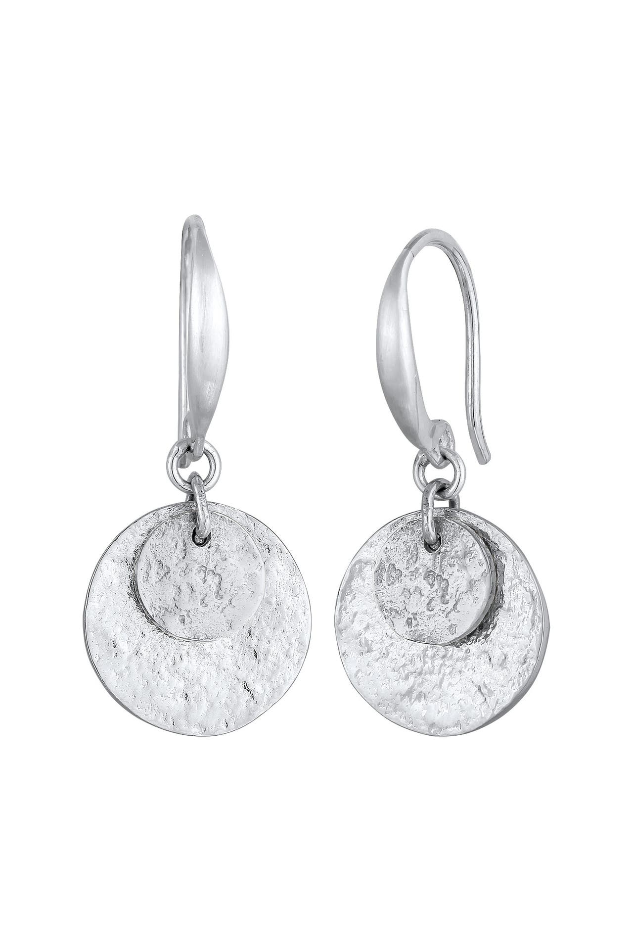 ELLI Ohrringe Hänger Plättchen Kreis Rund Matt Trend 925 Silber Silber, Bild 1