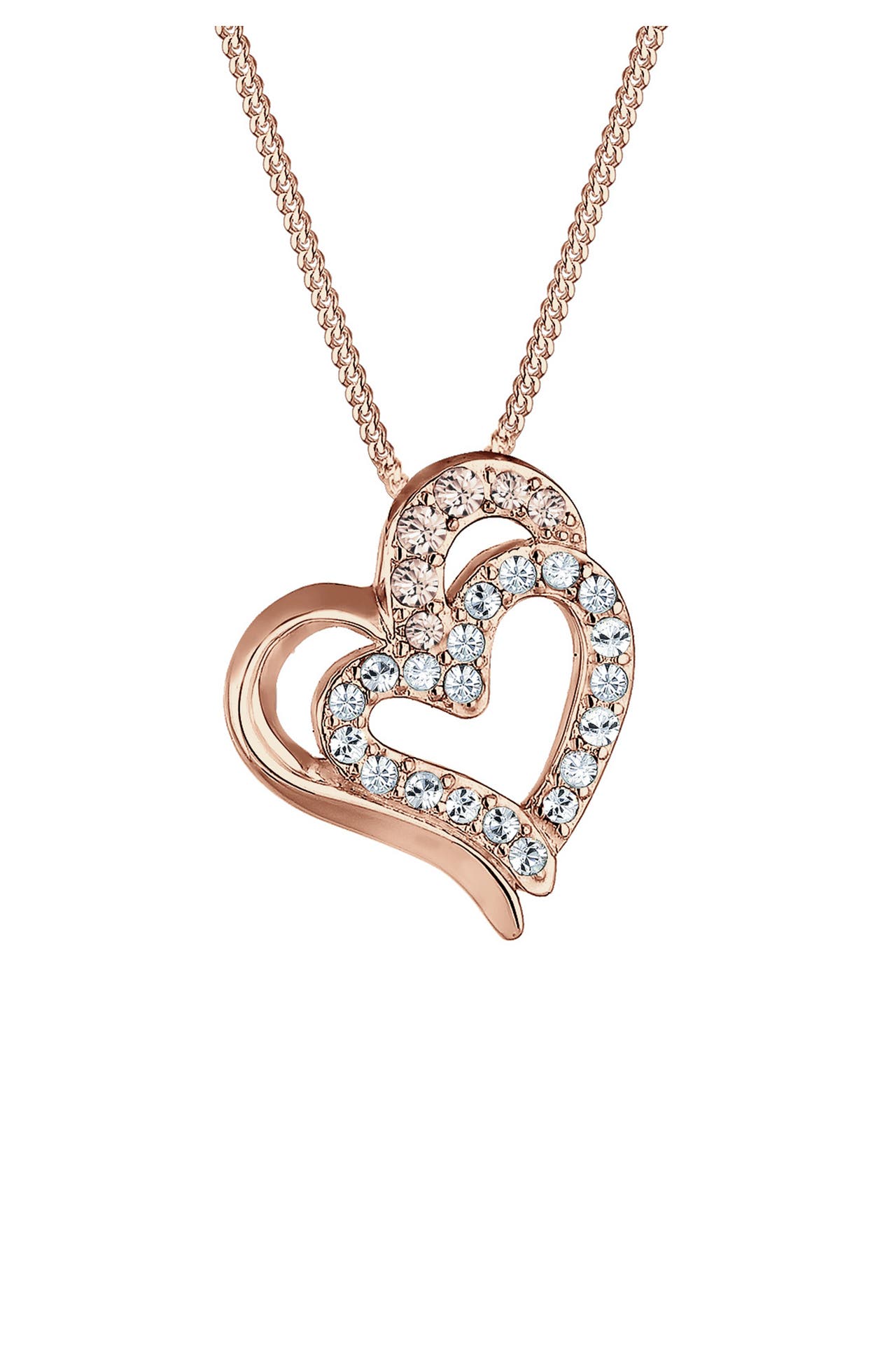 ELLI Kette Herz Weiß 925 Sterling Silber, mit Kristallen von Swarovski® Rosegold, Bild 1
