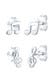 Ohrringe 2er Paar Notenschlüssel Note Musik 925 Silber Silber