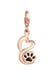 Charm Anhänger Herz Pfote Tierliebe Emaille 925 Silber