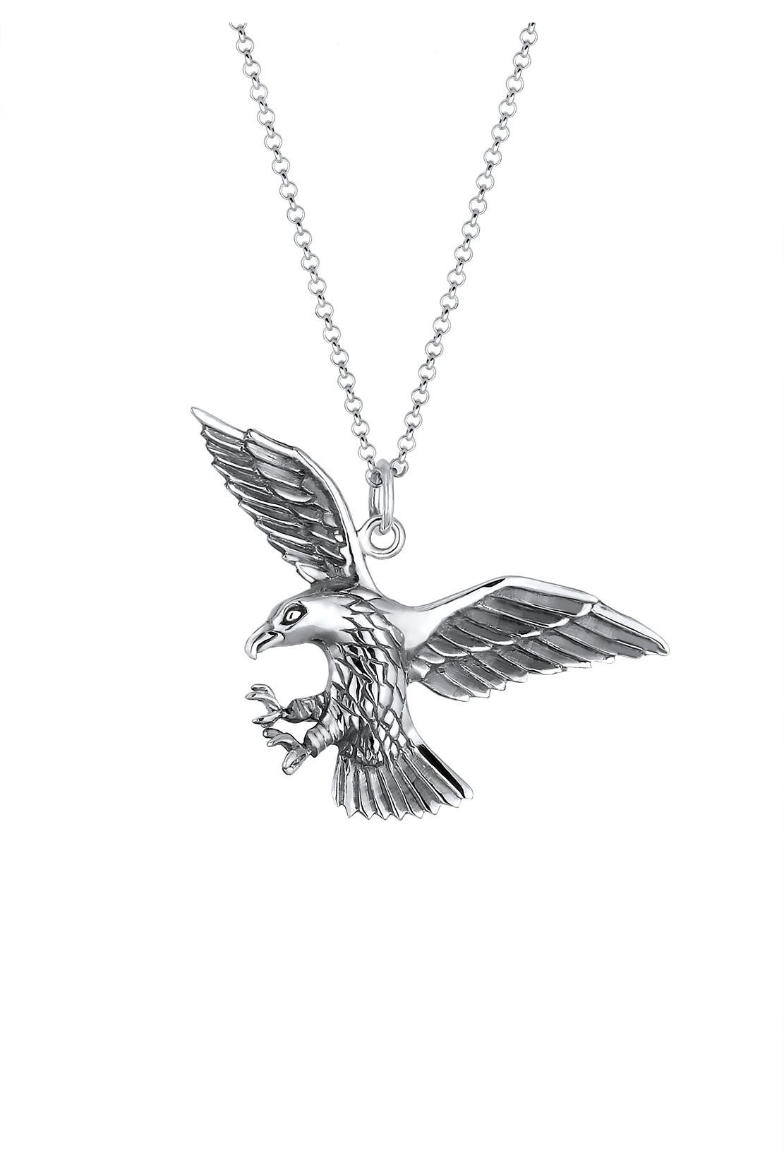 KUZZOI Kette Halskette mit Anhänger Vogel 925 Sterling Silber Silber, Bild 1
