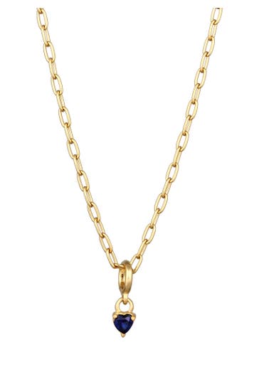 ELLI PREMIUM Kette Herz Saphir Dunkelblau 925 Sterling Silber Gold