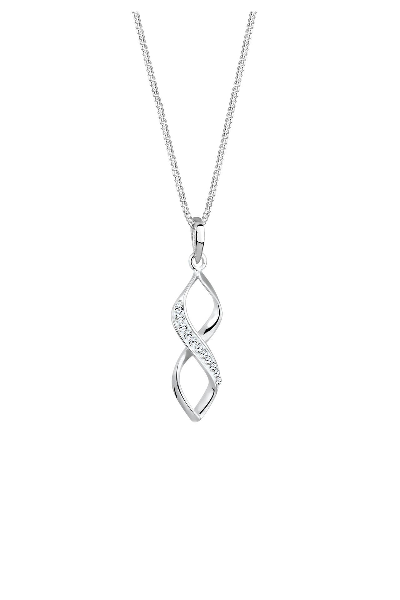 ELLI Kette Infinity Weiß 925 Sterling Silber, mit Kristallen von Swarovski® Silber, Bild 1