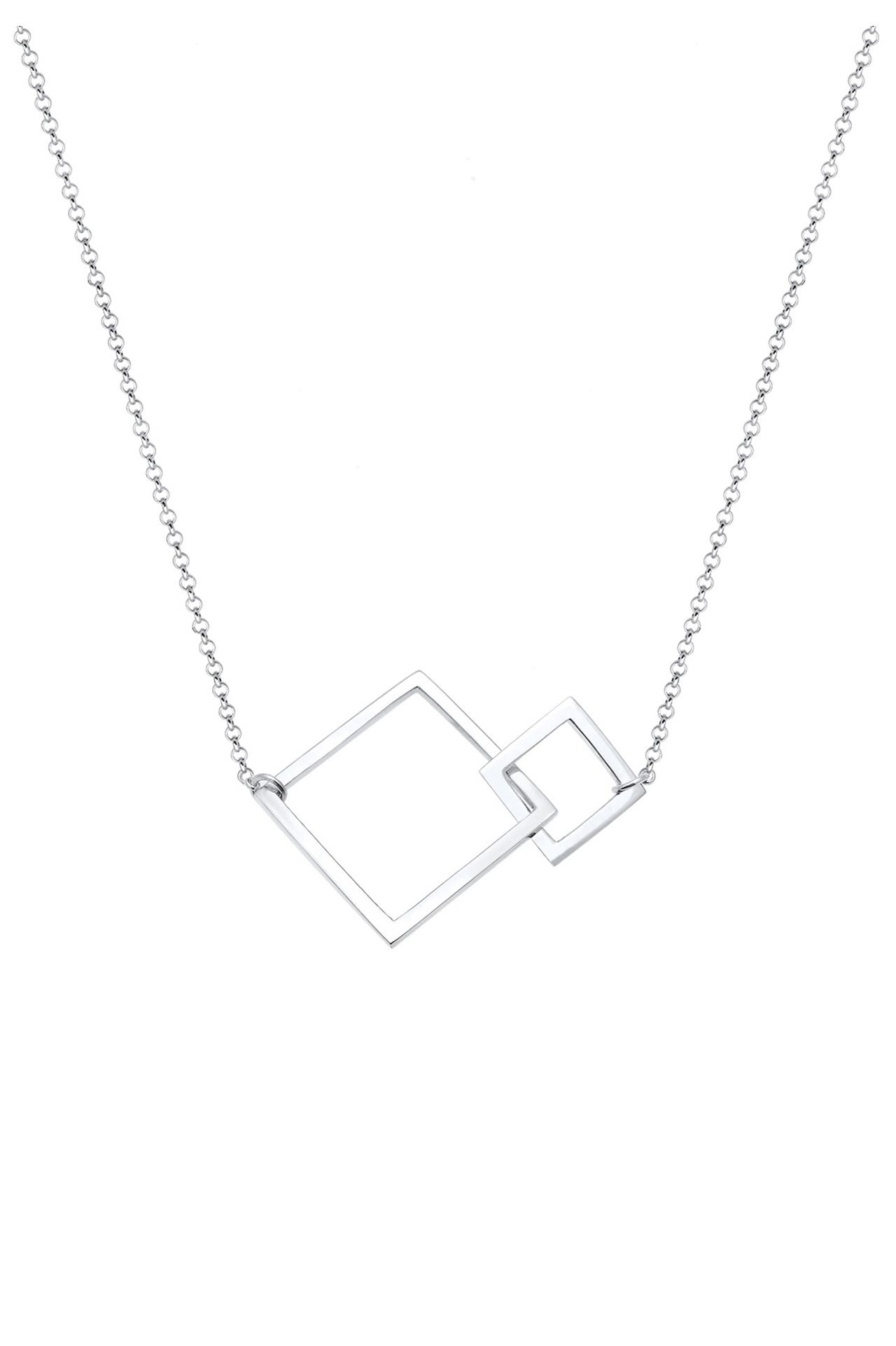 ELLI Kette Anhänger Quadrat 925 Sterling Silber Silber, Bild 1