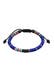 Armband Herren Heishi Glas Beads Textilband 925 Silber Blau