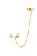 Ohrringe Earcuff Stecker Rund 925 Silber, mit Kristallen von Swarovski® Gold