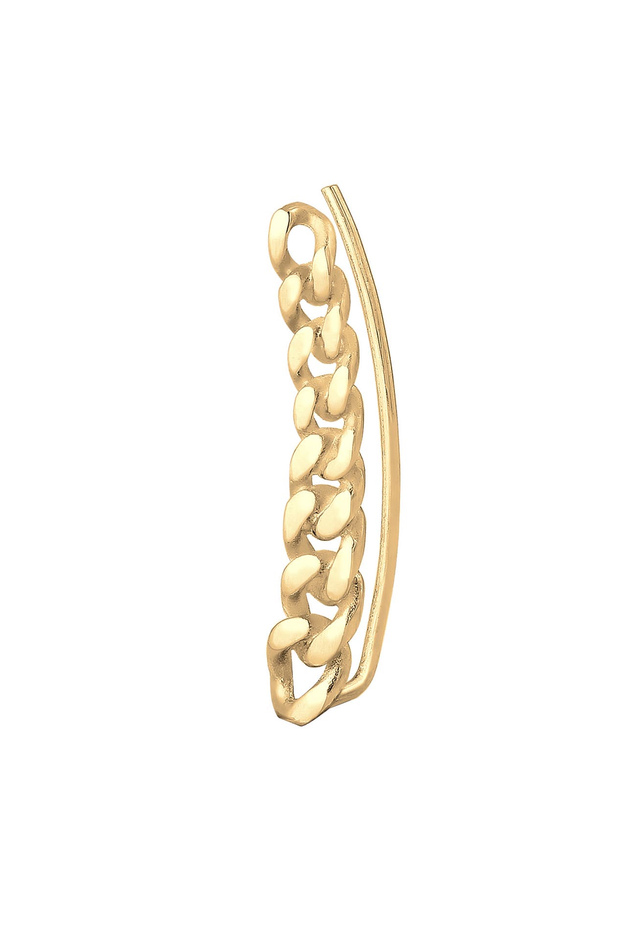 ELLI Ohrringe Single Earclimber Panzerkette 925 Sterling Silver Gold, Bild 1
