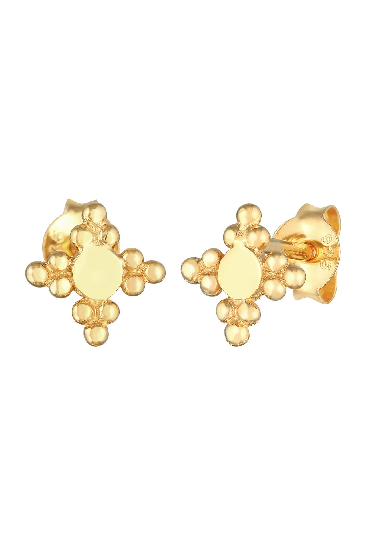 ELLI Ohrringe Kugel Dots Stern Design 925 Silber Gold, Bild 1