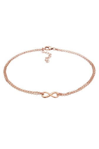 ELLI Fusskettchen Fußkette Infinity Unendlichkeit Symbol 925 Silber Rosegold