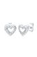 Ohrringe Ohrstecker Herz Glas Kristalle Weiß 925 Sterling Silber