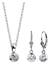 Schmuckset Kette Ohrhänger Solitär Zirkonia Steine 925 Silber Silber