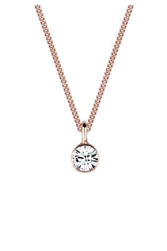 ELLI Kette 925 Sterling Silber rosévergoldet, mit Kristallen von Swarovski® Rosegold