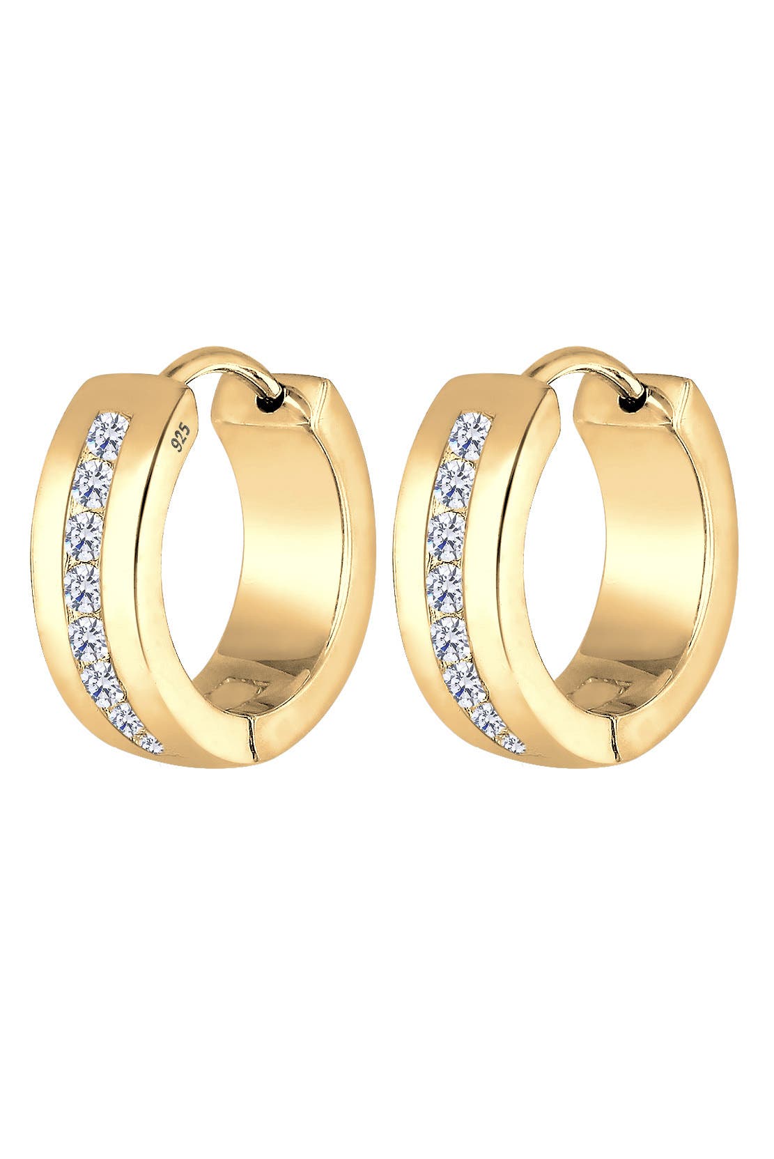 ELLI Ohrringe Elli Ohrringe Creolen Zirkonia Basic Glamour Elegant 925 Silber Gold, Bild 1
