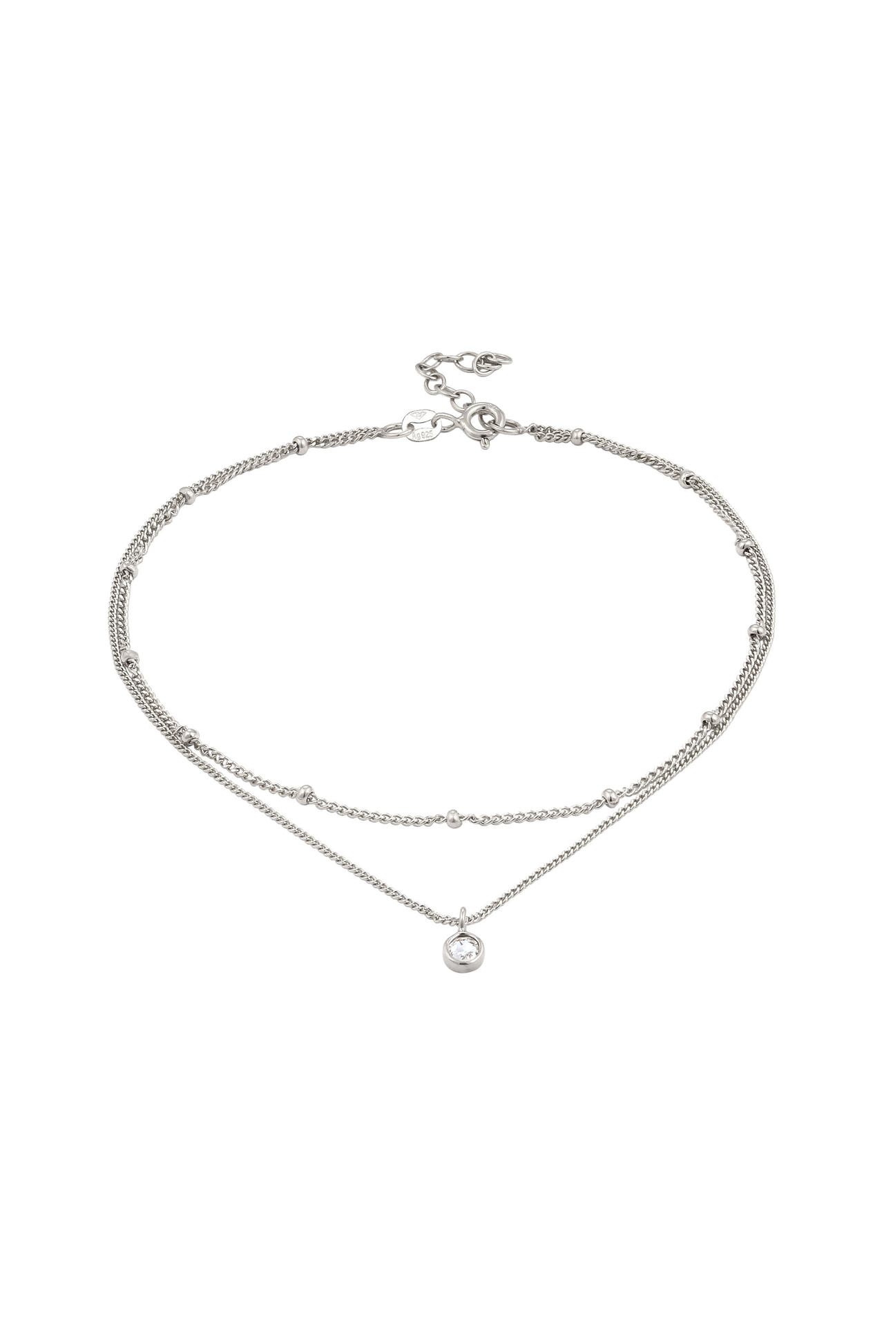 ELLI Kette Layer Kugeln Weiß 925 Sterling Silber, mit Kristallen von Swarovski® Silber, Bild 1