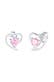 Ohrringe Stecker Herz Liebe Zirkonia Basic 925 Silber Rosa