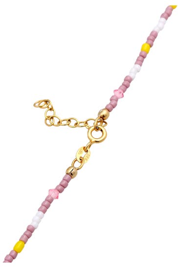 ELLI Kette Süßwasserperlen Smiling Glas Bead 925 Silber Bunt