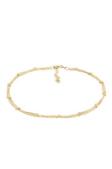 ELLI Fusskettchen Fußkette mit Kugeln Zeitlos Schmuck Geschenk 925 Silber Gold