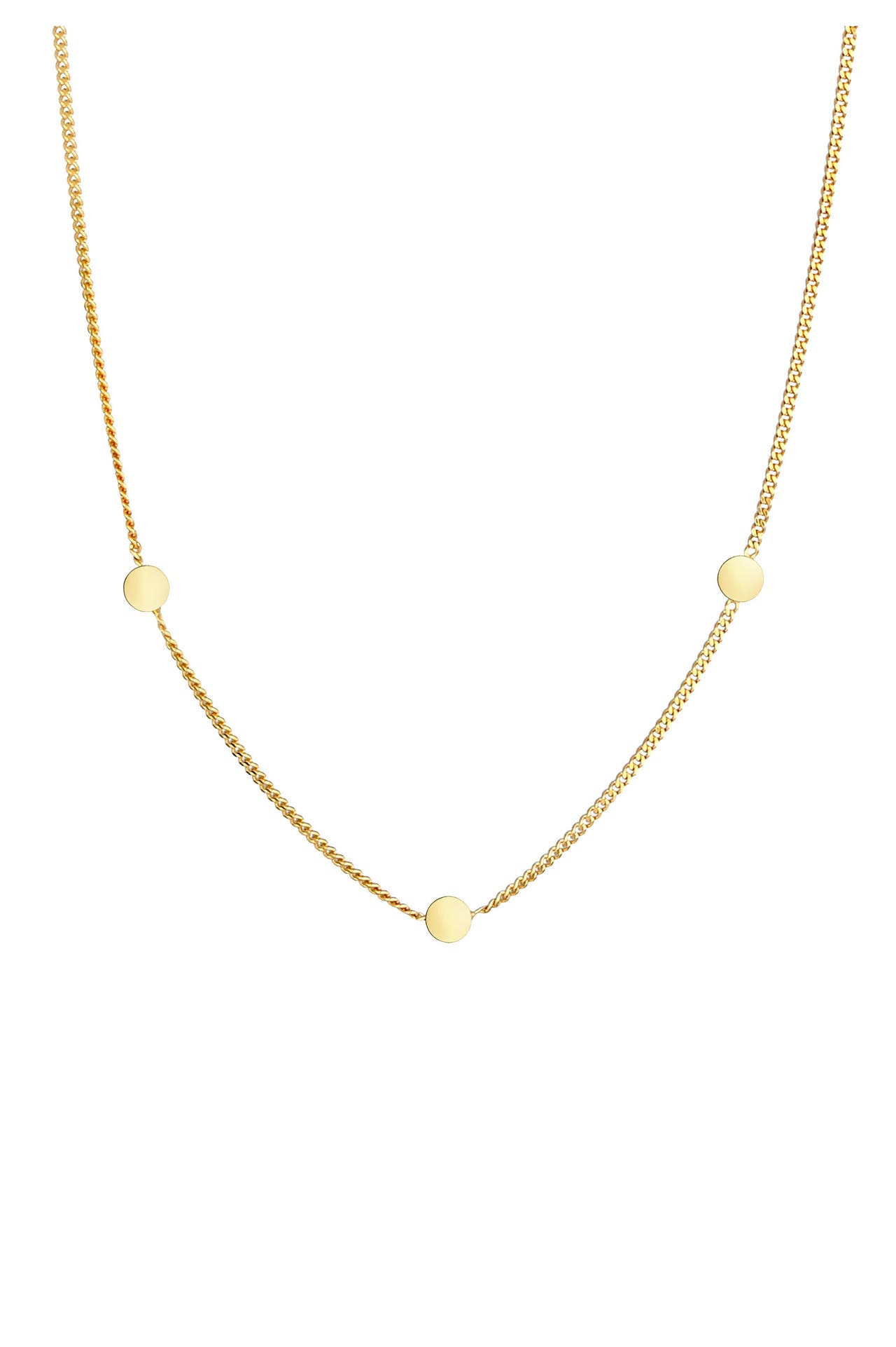ELLI PREMIUM Kette Plättchen Kreis Rund Coin Boho 375 Gelbgold Gold, Bild 1