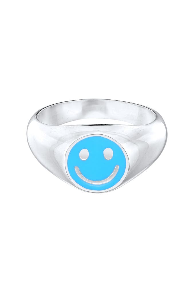 Ring Herren Siegelring Smiling Emaille 925 Silber - KUZZOI » günstig online  kaufen | Outletcity | Silberringe