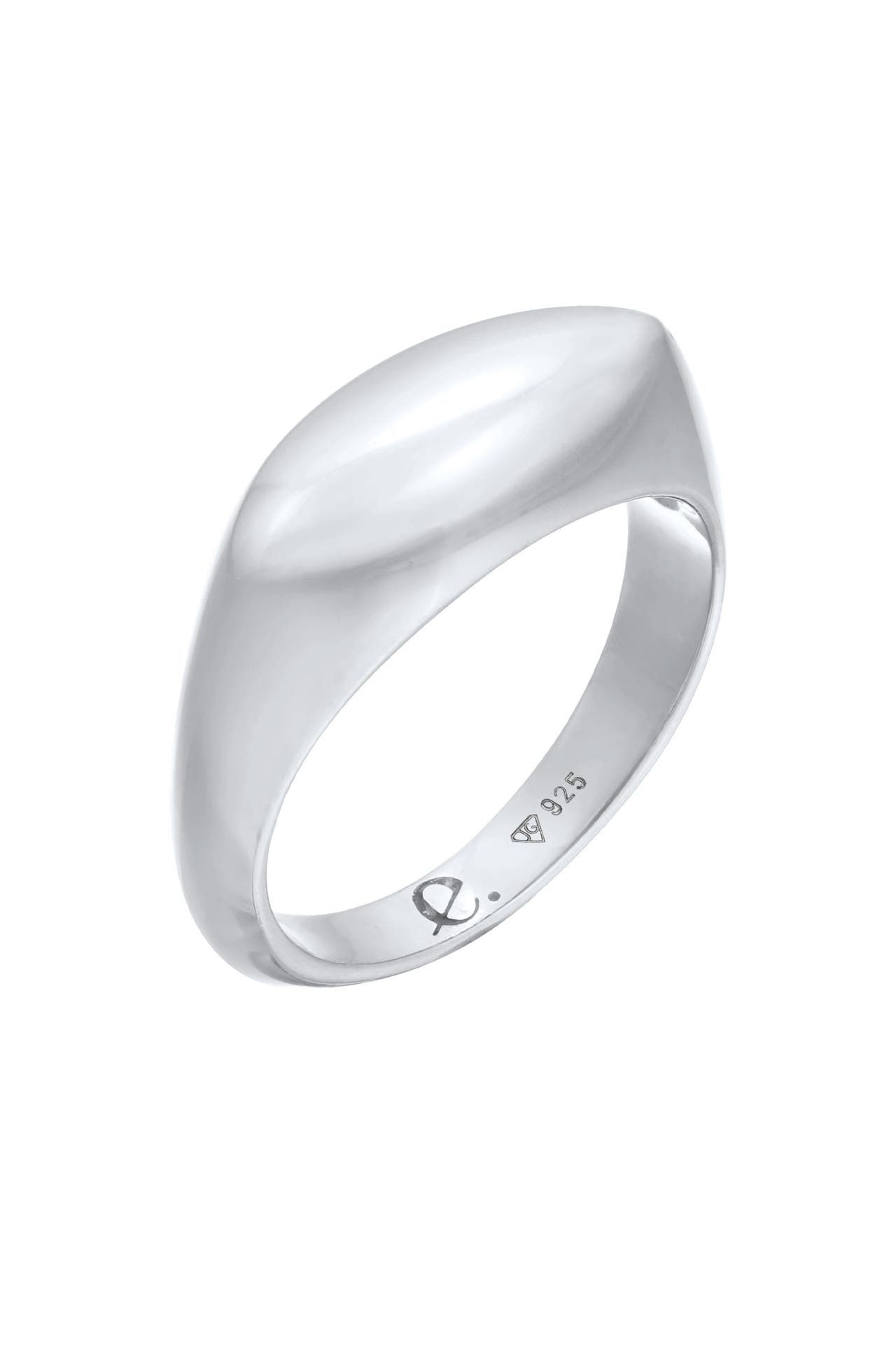 ELLI PREMIUM Ring Siegelring Marquise Design 925 Silber rhodiniert Silber, Bild 1