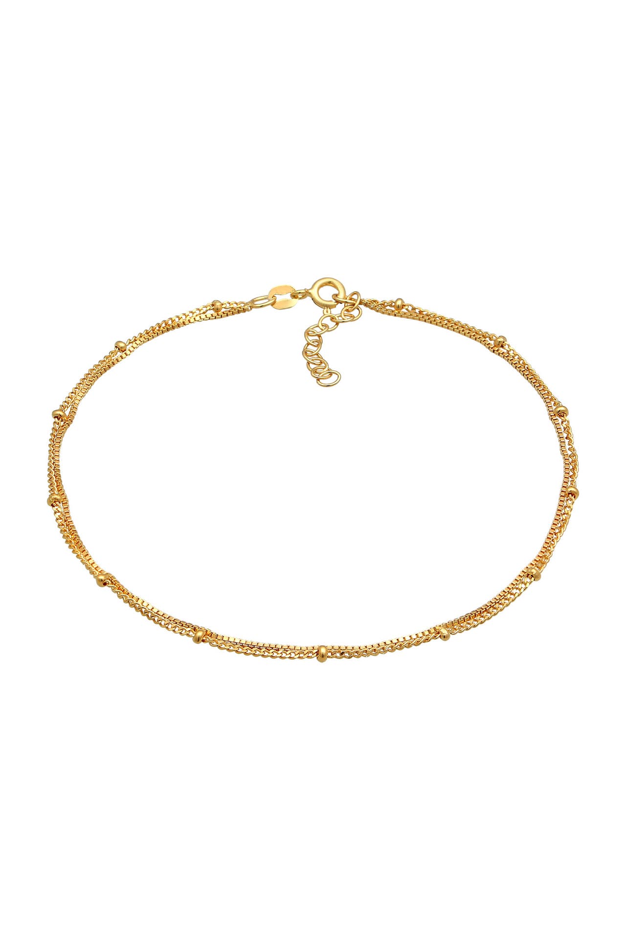 ELLI Fusskettchen Kugel Gliederkette Layer Look 925 Silber Gold, Bild 1