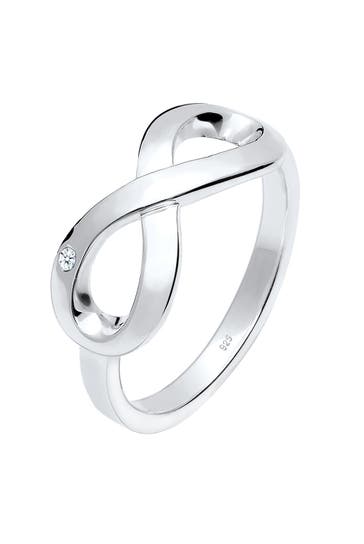 ELLI DIAMONDS Ring Infinity Diamant Weiß Brillantschliff (0.015 ct) 925 Sterling Silber Weiß