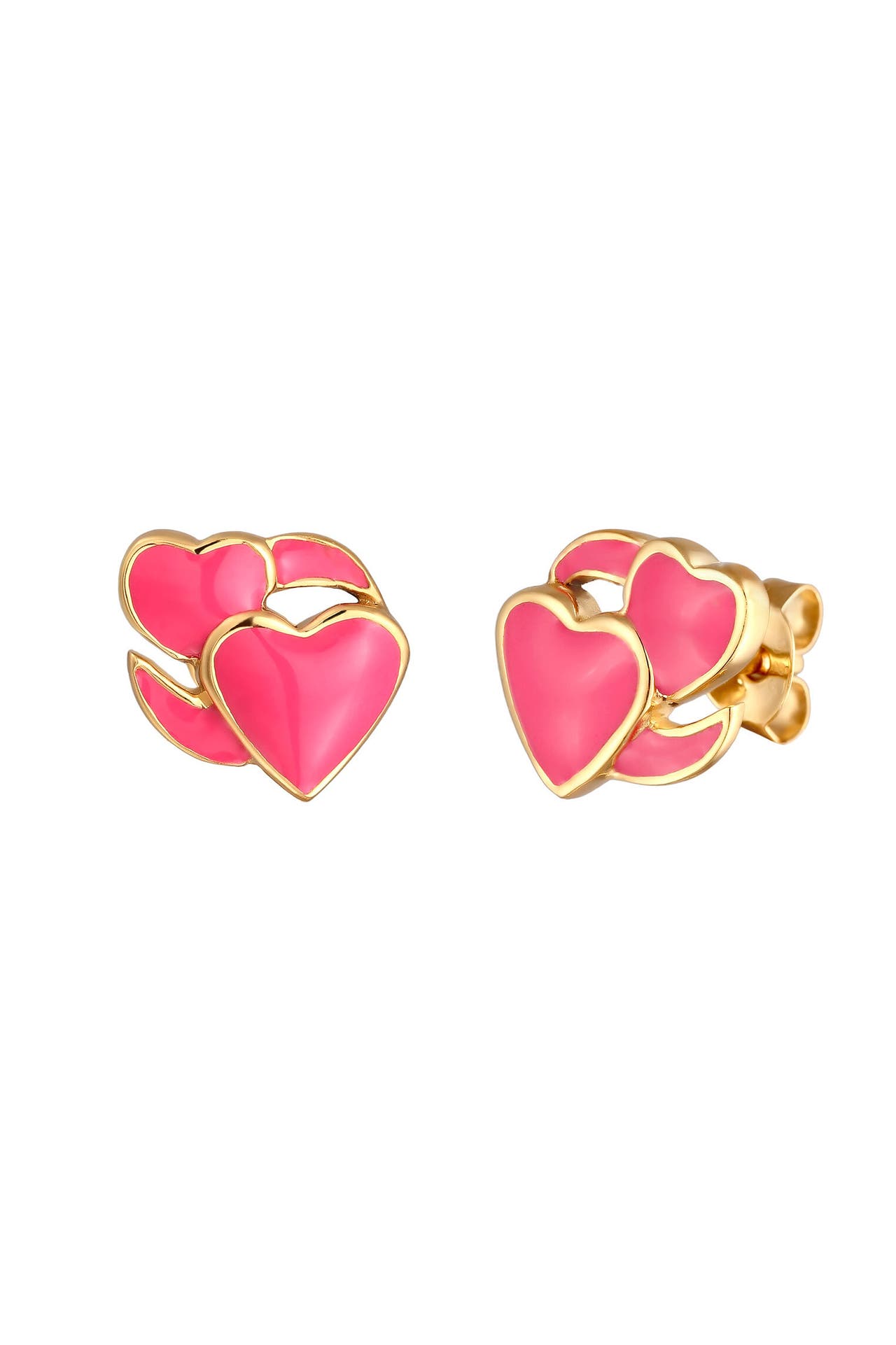 ELLI Ohrringe Emoij Herz Ohrstecker 925 Sterling Silber Gold, Bild 1